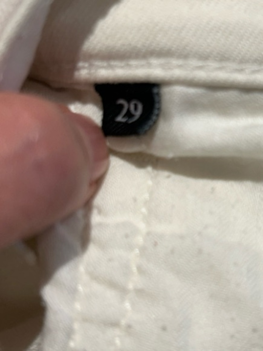 7 For All Mankind White Skinny Jeans with Blue Patchwork Pocket - Picture 8 of 8